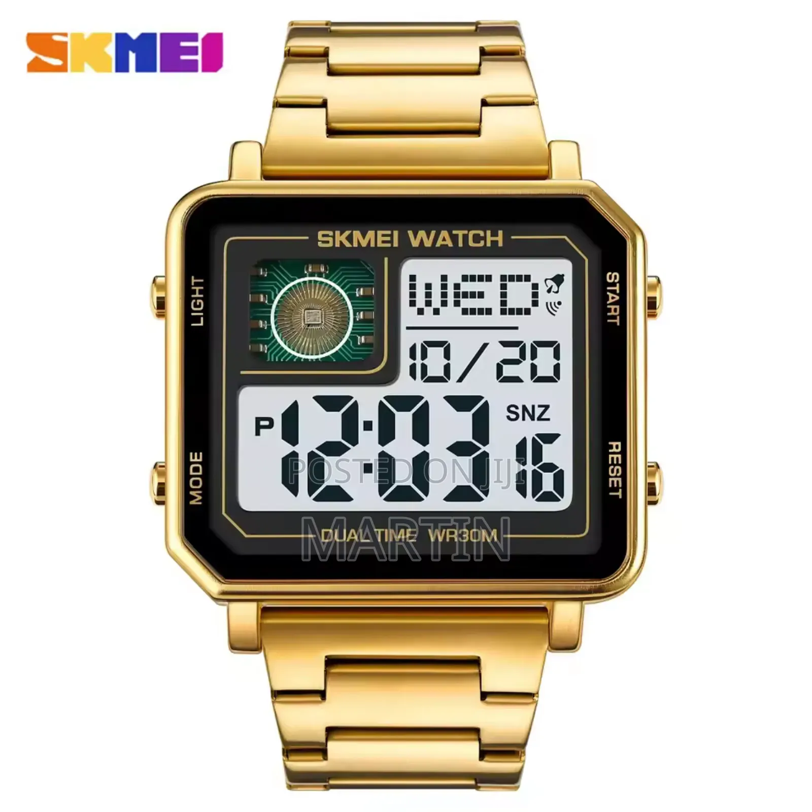 Skmei 2033 Metal Style Open Men Watch Casual Sport Waterproof Led