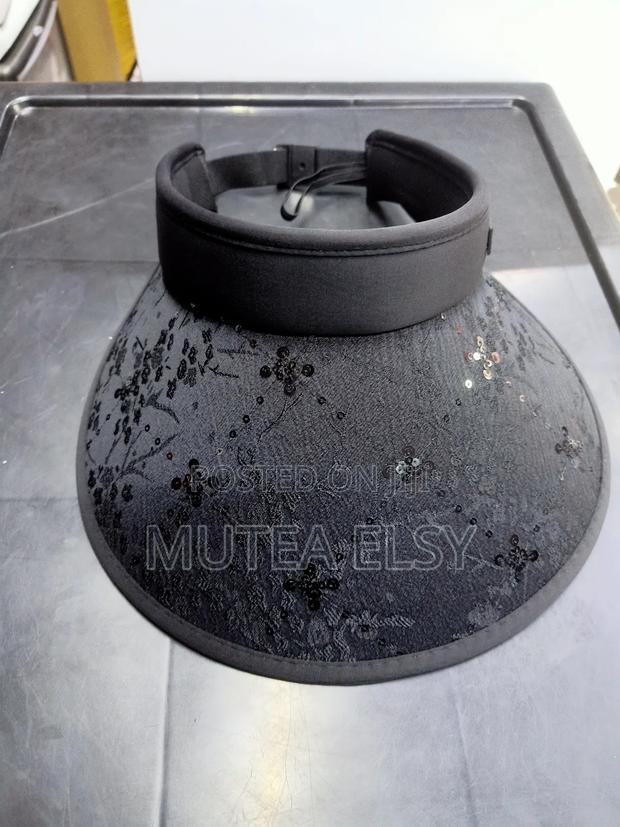 Peach Black Vintage Sun Visor Hats - thumbnail 2