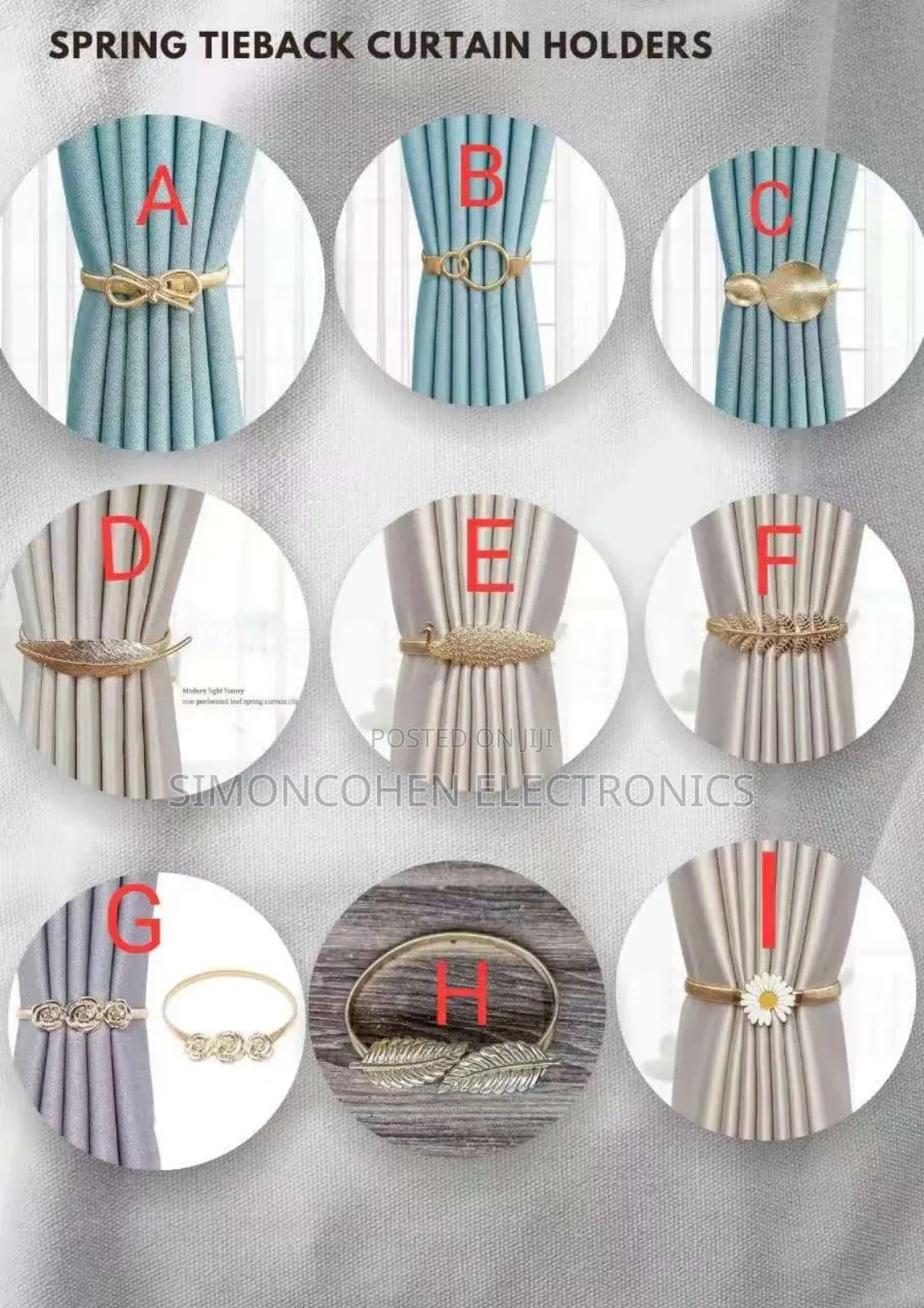 Spring Curtain Holder/Tiebacks