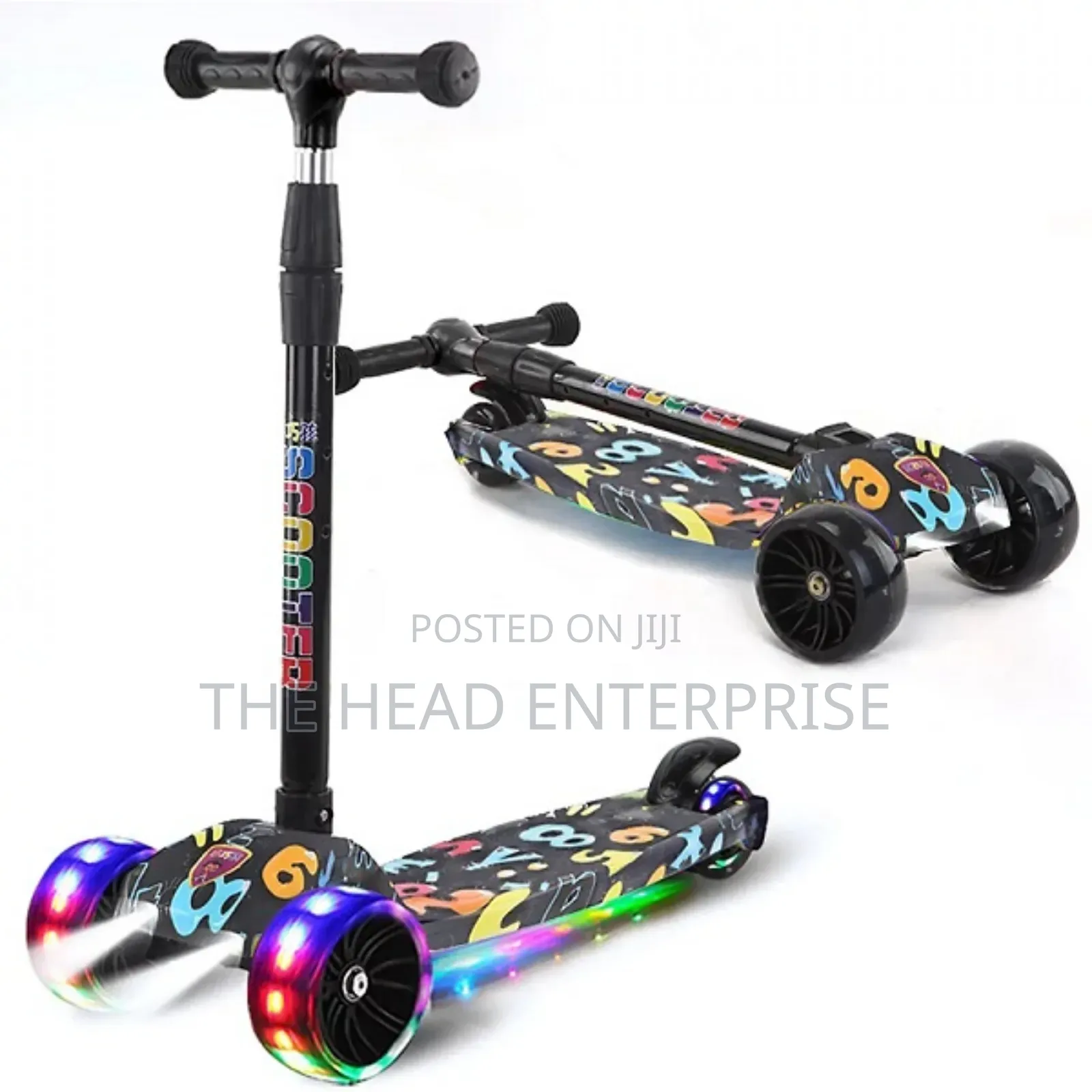 Foldable Scooter With Lights on the Wheels