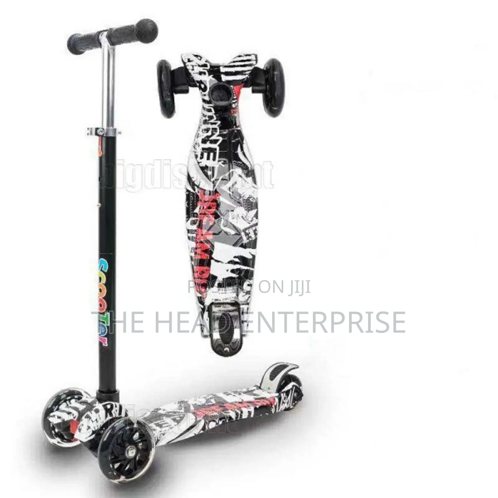 Graffiti With Removable Handle Kids Manual Scooter 7yrs