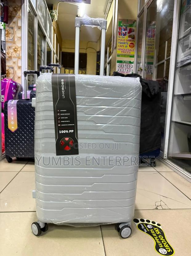 Silver Grey Medium Size 69cm Rubber Suitcase 1pc at - thumbnail 2