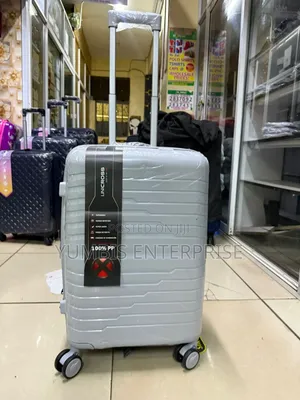 Small Size in Light Silver Grey Rubber 1pc Suitcase (59cm Height)