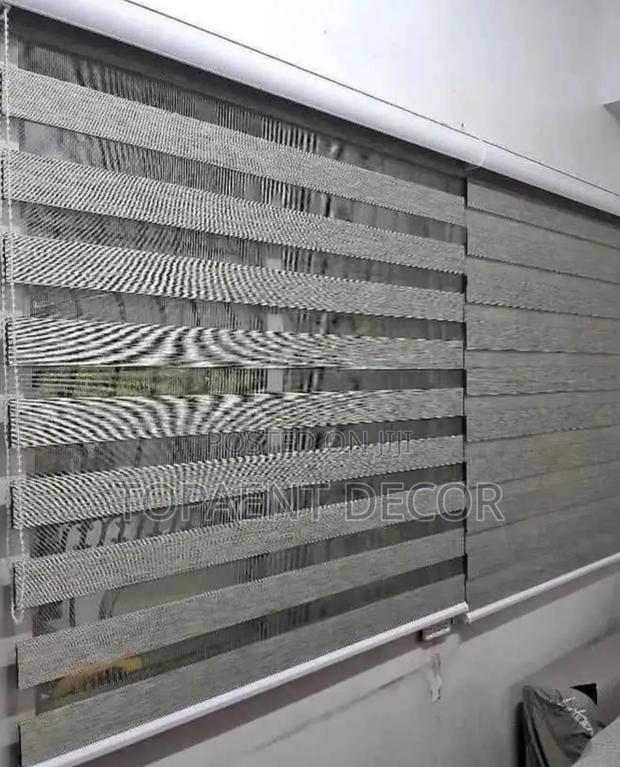Grey Horizontal Soft Folds Window Curtains