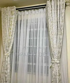 White Velvet Window Curtains With Gold Touch