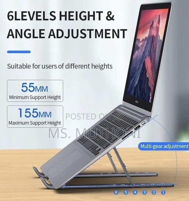 Aluminium (Metallic ) Adjustable Laptop Stand - main view