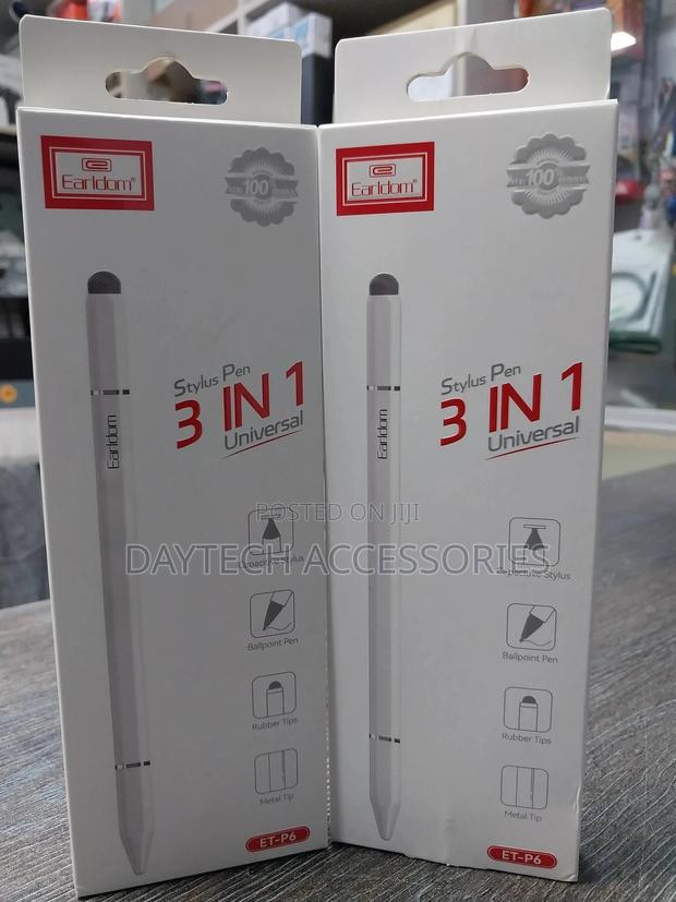 Earldom Et-P6 3-in-1 Universal Stylus Pen - White