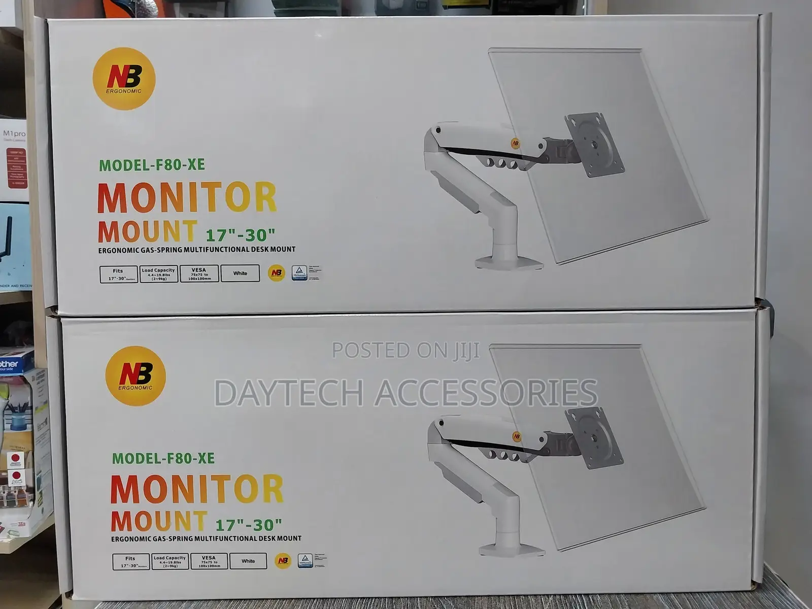North Bayou F80-Xe Single Arm Monitor Mount White
