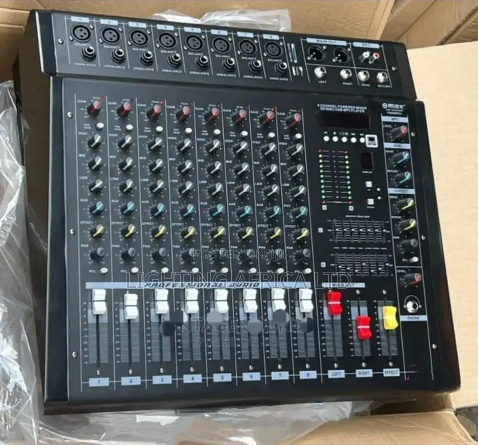 8 Channels Max Powered Mixer 1000 Watts Output Usb/Bt