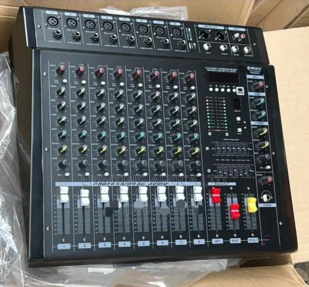 8 Channels Max Powered Mixer 1000 Watts Output Usb/Bt