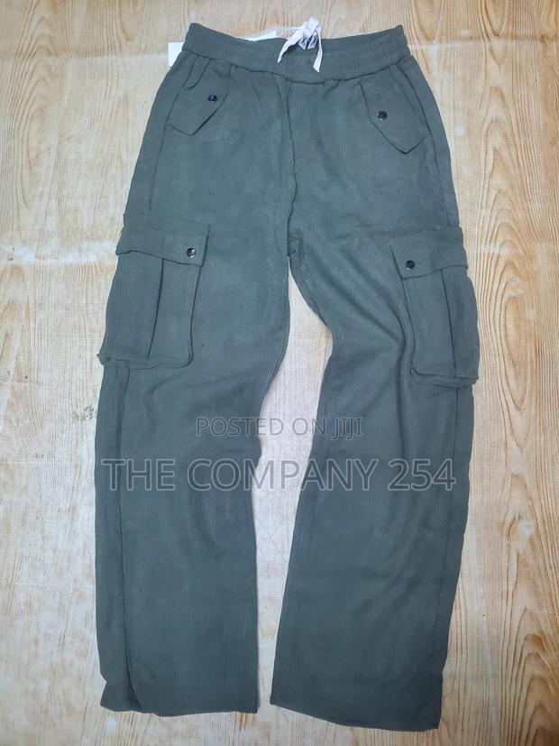 Plain Casual Cargo Design Plain Baggy Sweat Pants Trouser - thumbnail 2