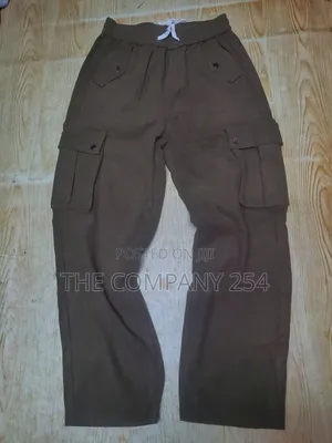 Plain Casual Cargo Design Plain Baggy Sweat Pants Trouser