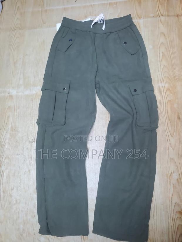 Plain Casual Cargo Design Plain Baggy Sweat Pants Trouser - thumbnail 4