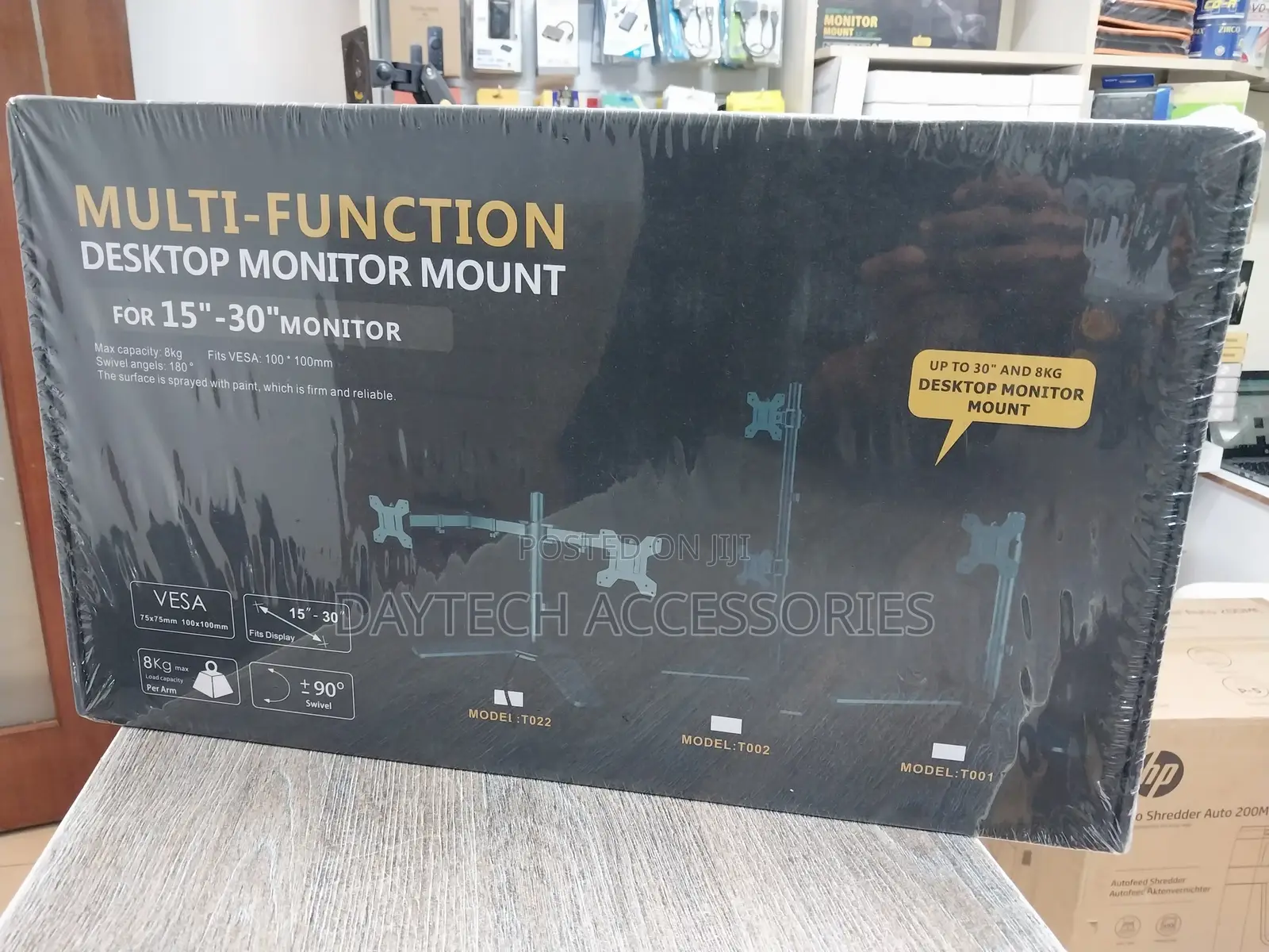 Mild Steel Black v T022 Multifunction Desktop Monitor Mount