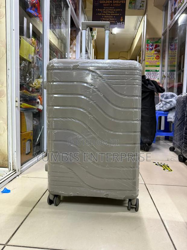 Large Brown Beige Suitcase