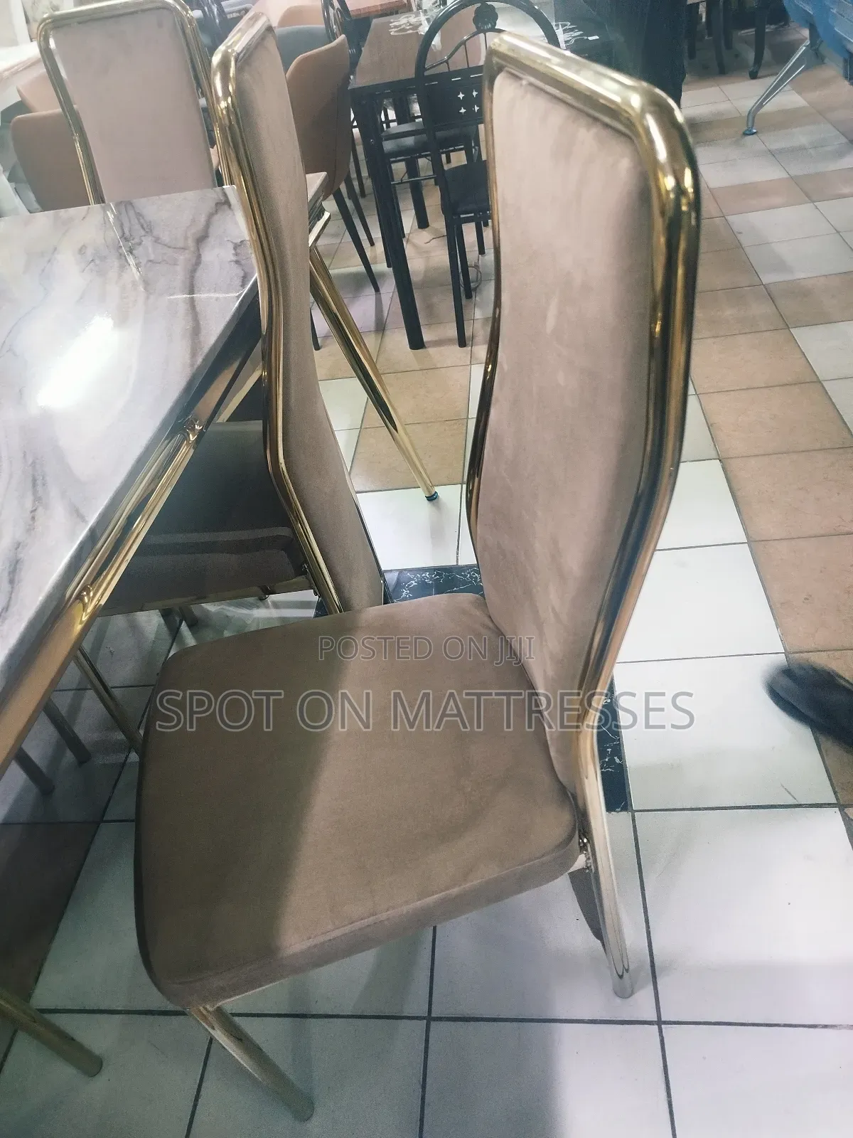 Peculiar Marble Top Dining Table Set With 6 Chairs + Free Delivery.