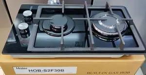 Haier 2-Burner Built-in Cooker – Black Glass (Hob-S2f30bt)