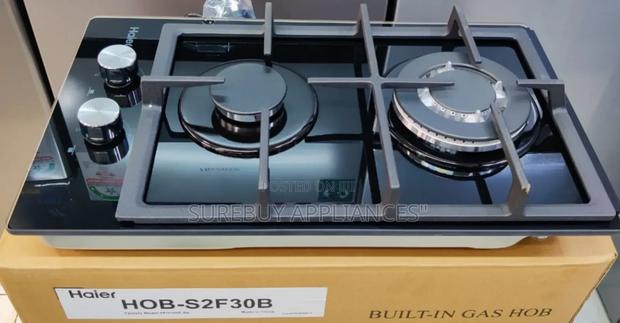 Haier 2-Burner Built-in Cooker – Black Glass (Hob-S2f30bt)
