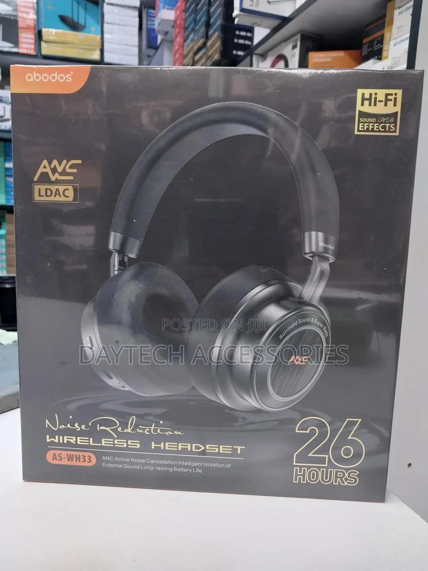 Abodos Wireless Headphone - As-Wh33 - Black