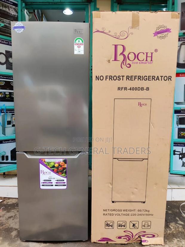 Roch 330l Double Door Bottom Freezer Silver Refrigerator - thumbnail 2