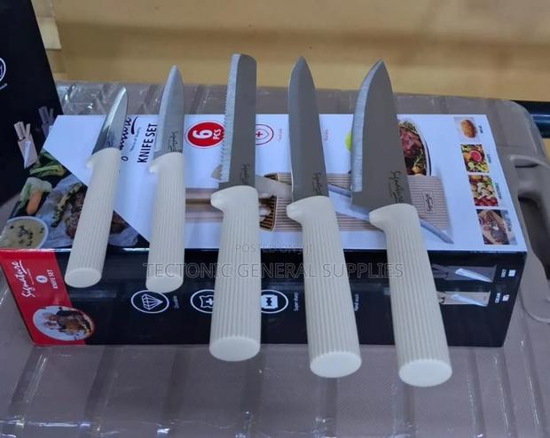 *6pcs High Quality Knives Set- Grey Beige - main view