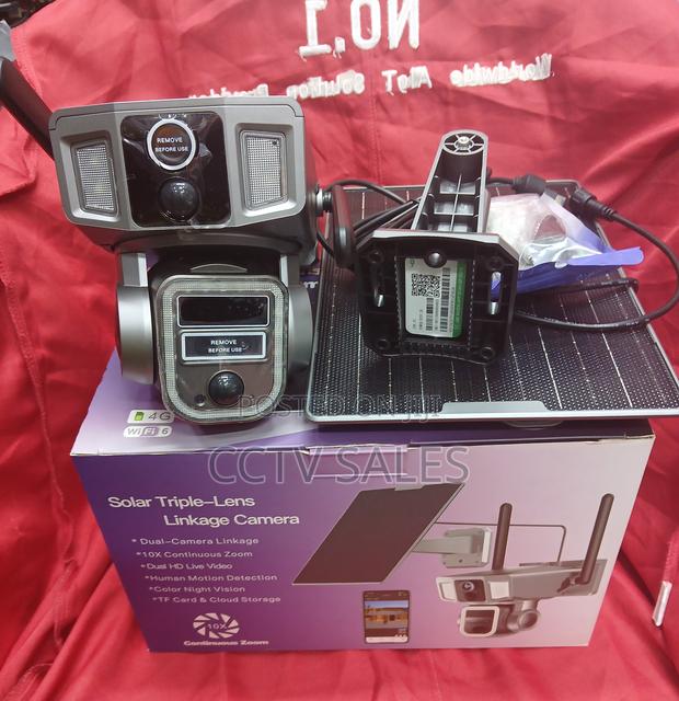 Wifi/4g Triple Lens Solar Camera With Human Motion Detection Ability