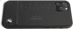 Qwrty iPhone 11 Pro BMW Logo Imprint Hard Leather Case
