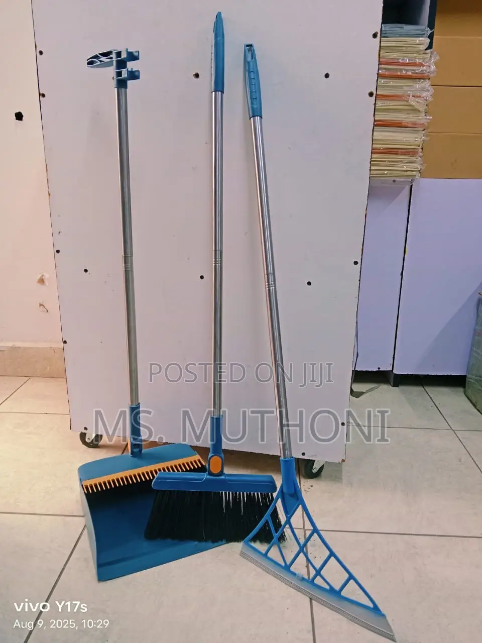 3 in 1 Rotating Long Broom Scoop Dustpan Set