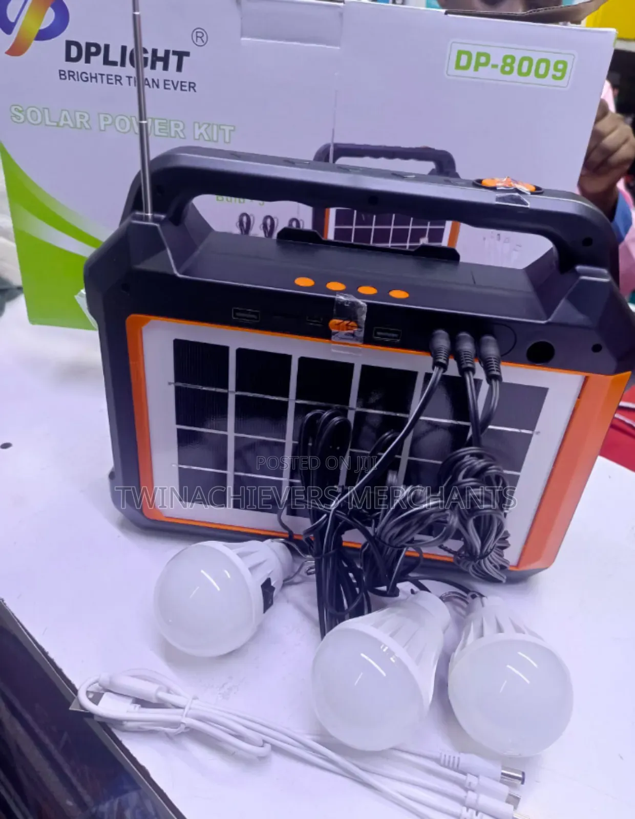 Dp Solar Power Kit,3bulbs,Music Speakers,Multi-Chargers