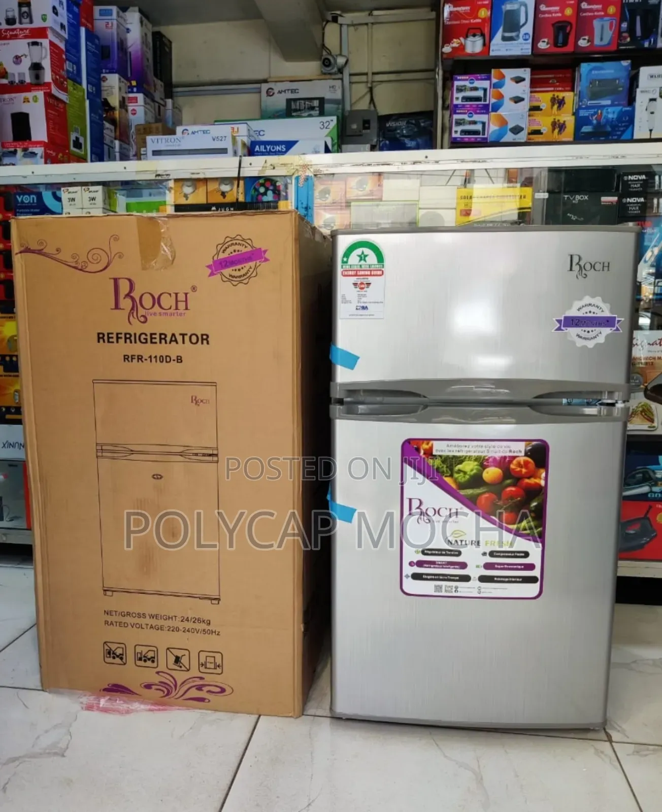 Roch RFR-110d-B 85l Double Door Fridge - 85 Litres, Double Door