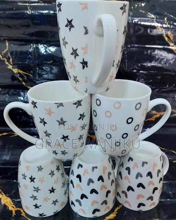 Stylish 4 Design 6pcs Ceramic Cups - thumbnail 4