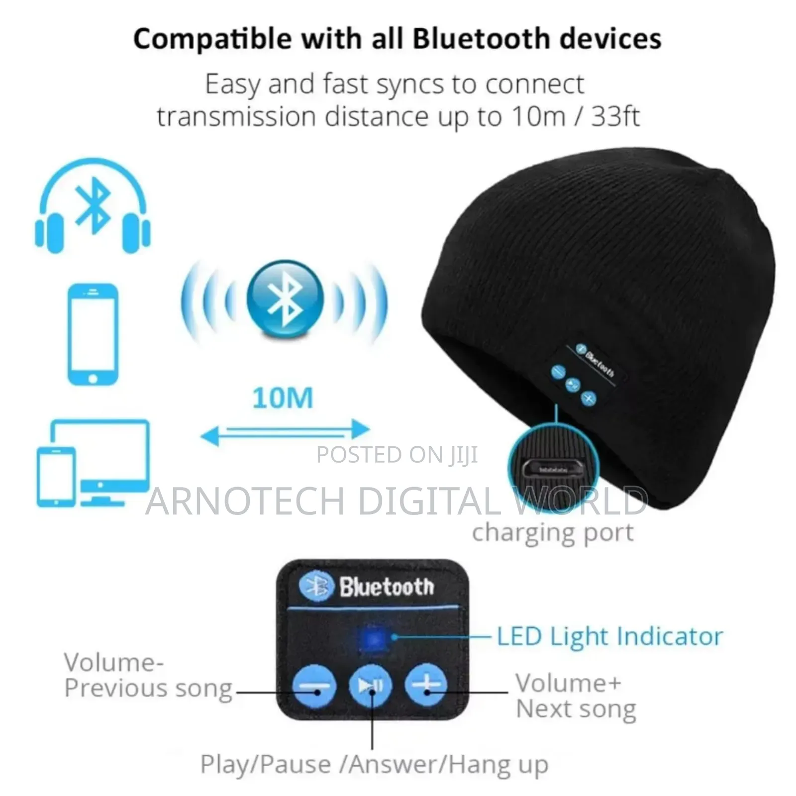Bluetooth 5.0 Wireless Music Bennie Hat