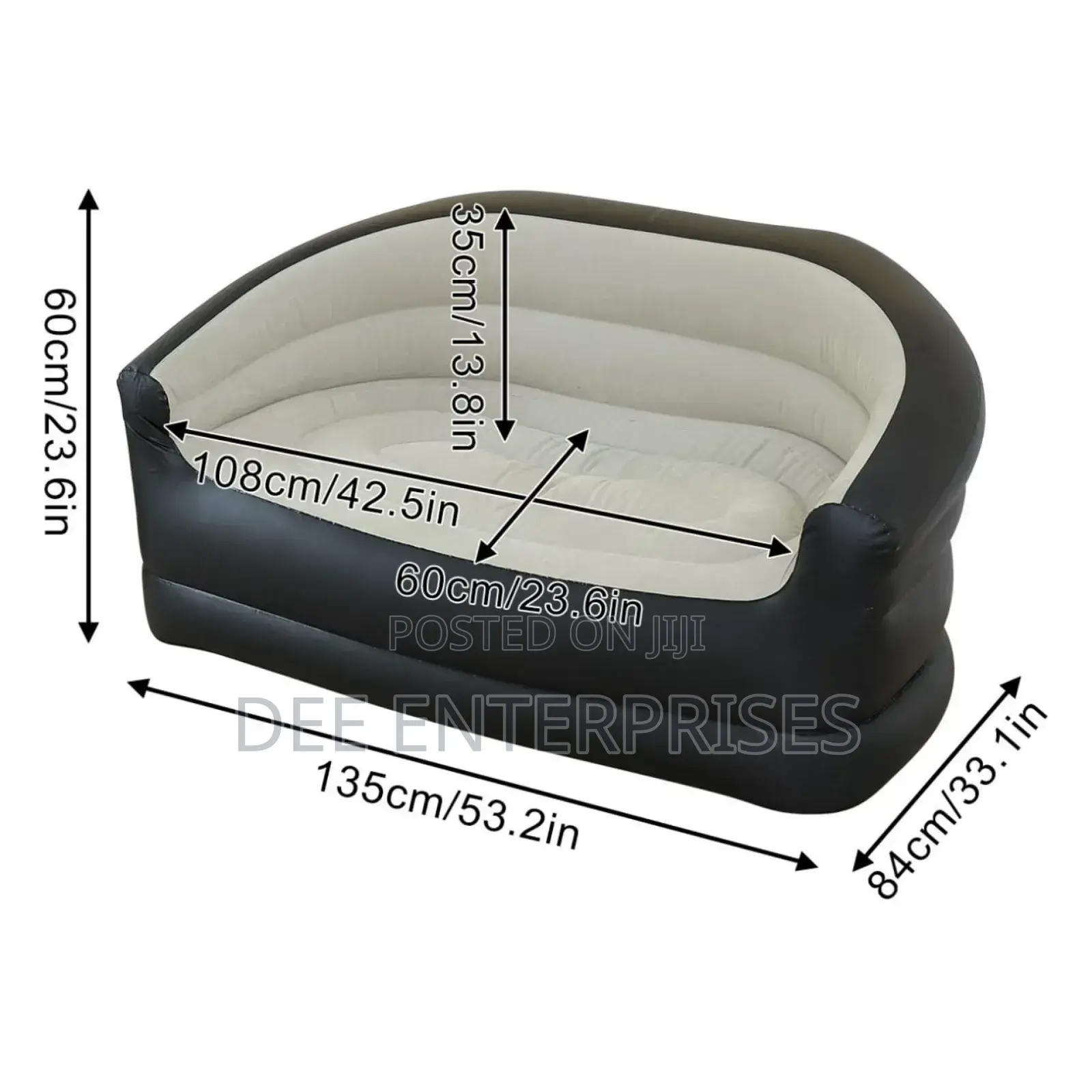 Double Size Inflatable Sofa Seat Size 135x84x62cm