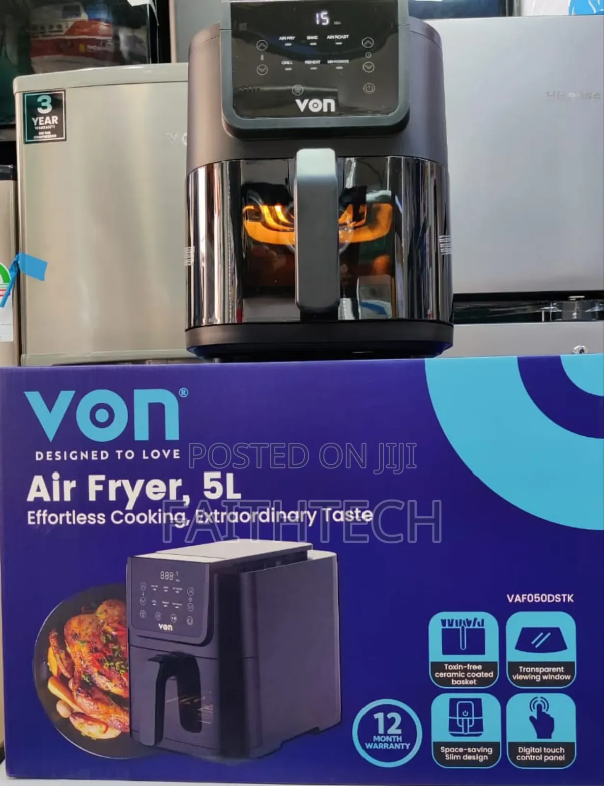 Von 5l Digital Slim Design Air Fryer