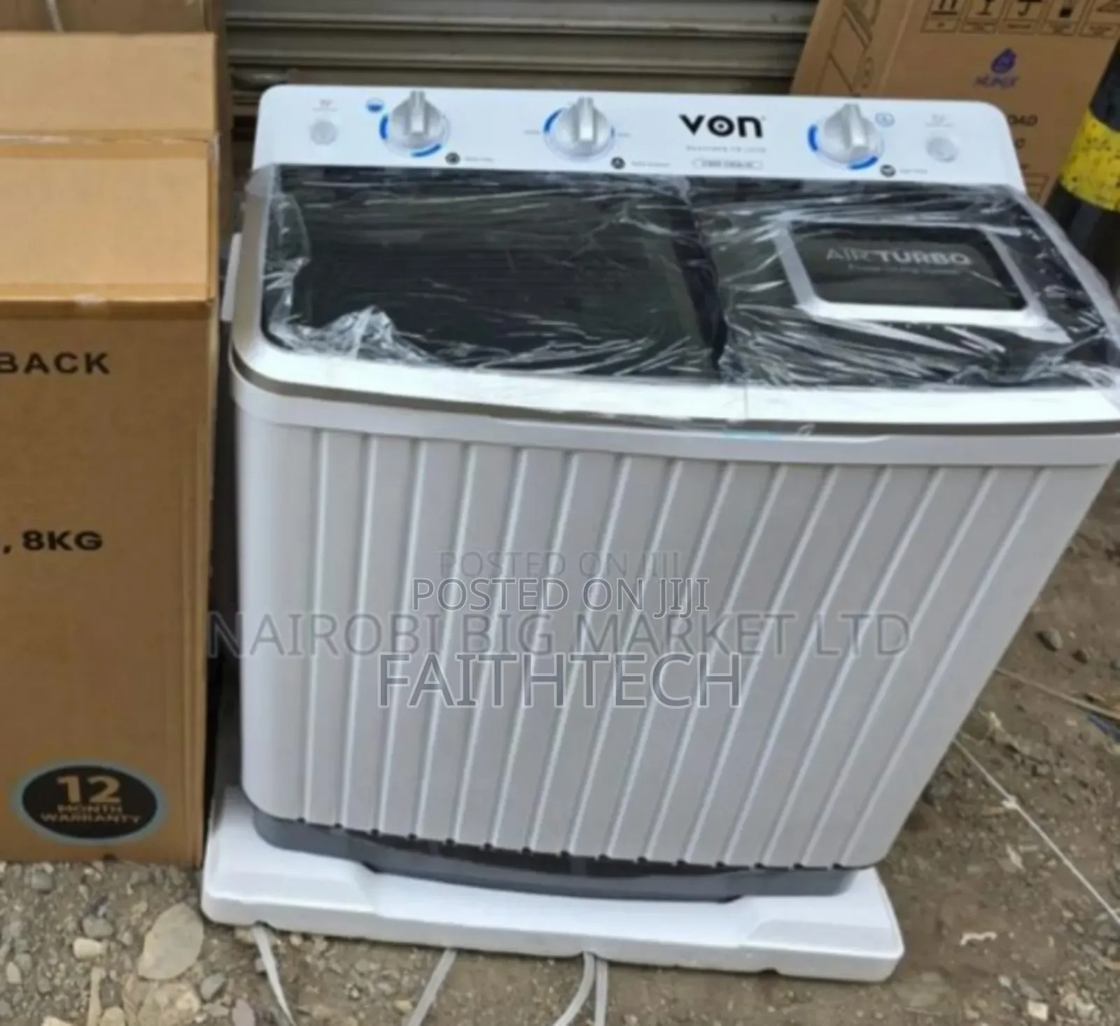 Von 8kg VWM-08ahk Black Washing Machine