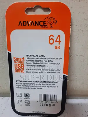 Usb Drive. 64 Gb Flash Disc.Metallic Advance Smart Hi-Speed