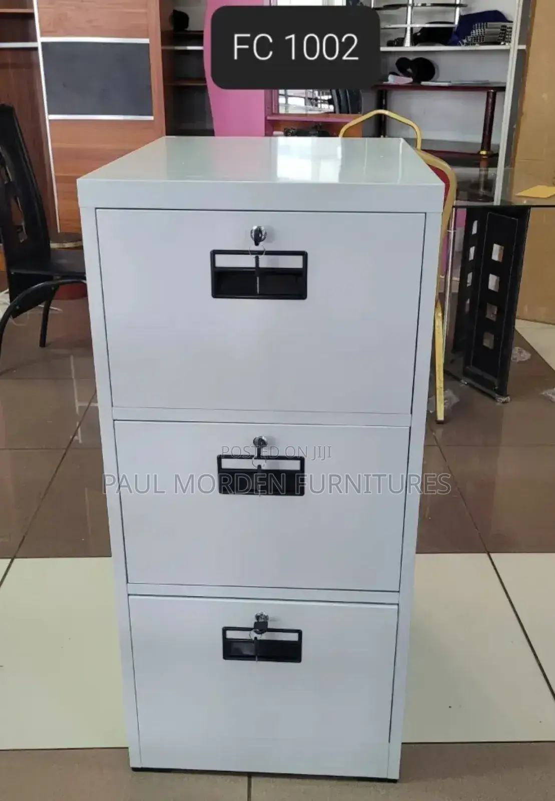 Three Drawers and Lockable Doors Cabinet