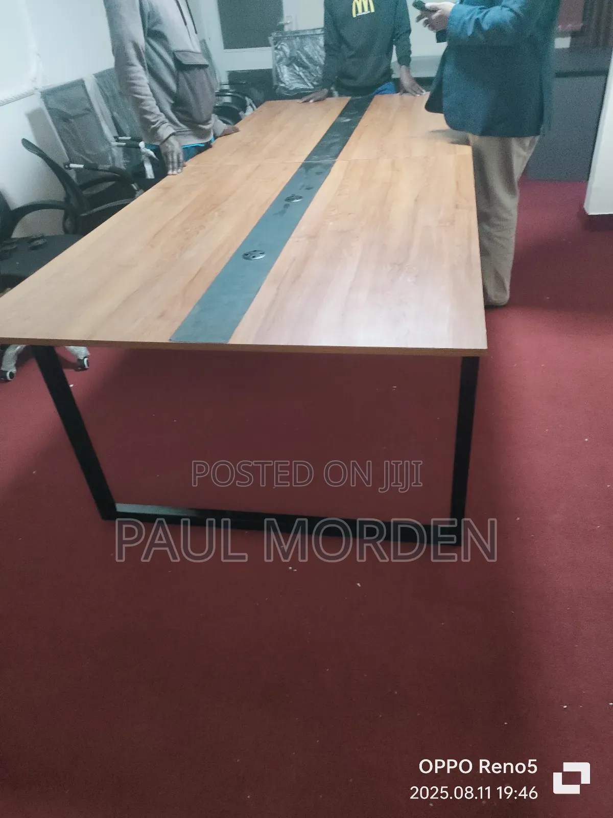 Metallic Stand Boardroom Table 3m