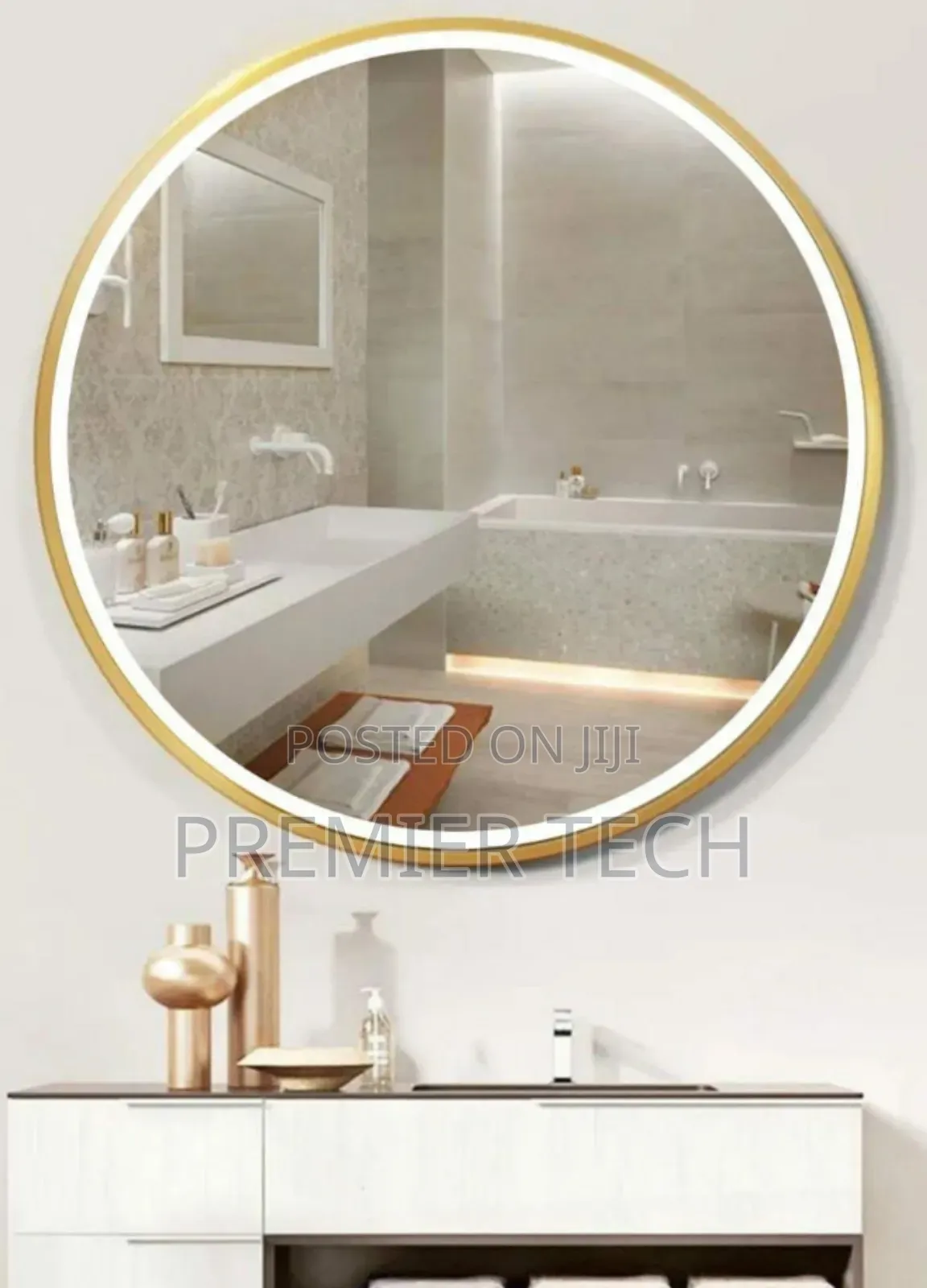 *Huge 60*60cms Unbreakable Round Decor Mirrors With Fine Finishing