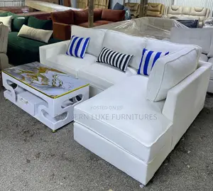 Modern,White L Shaped Sofa