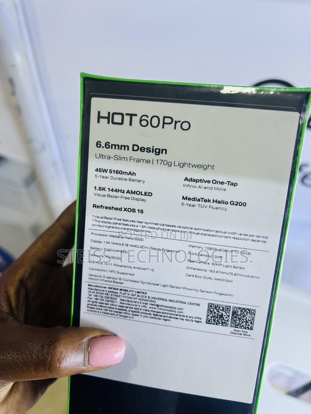 New Infinix Hot 60 128 GB Black - thumbnail 3