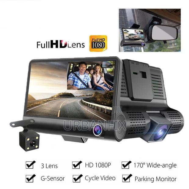3 in 1 1080p Full Hd Car Dash Camera (Front, Rear and Inside Cameras)