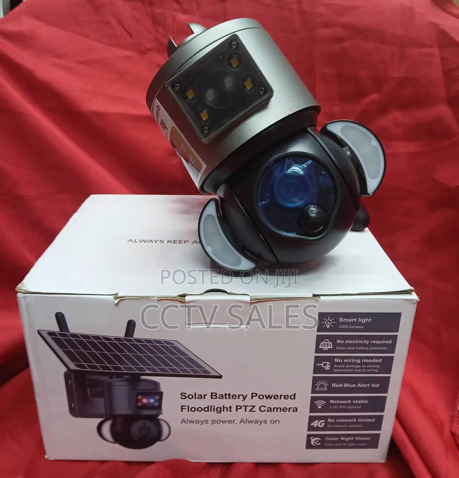 Ubox Night Vision Solar Powered CCTV Camera With Backup Batteries