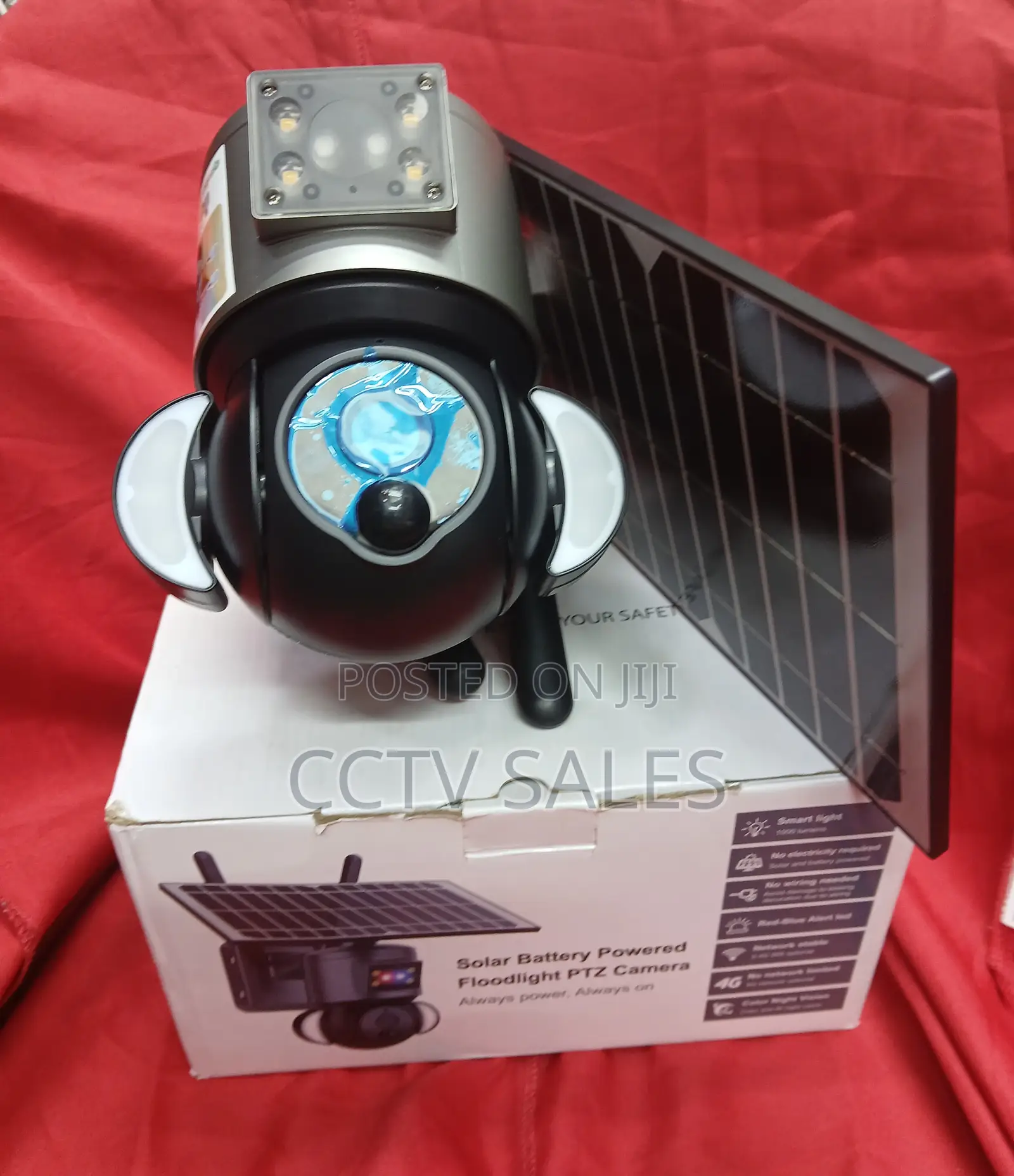 Wireless Ubox Solar Battery Powered Floodlight PTZ Camera With Audio