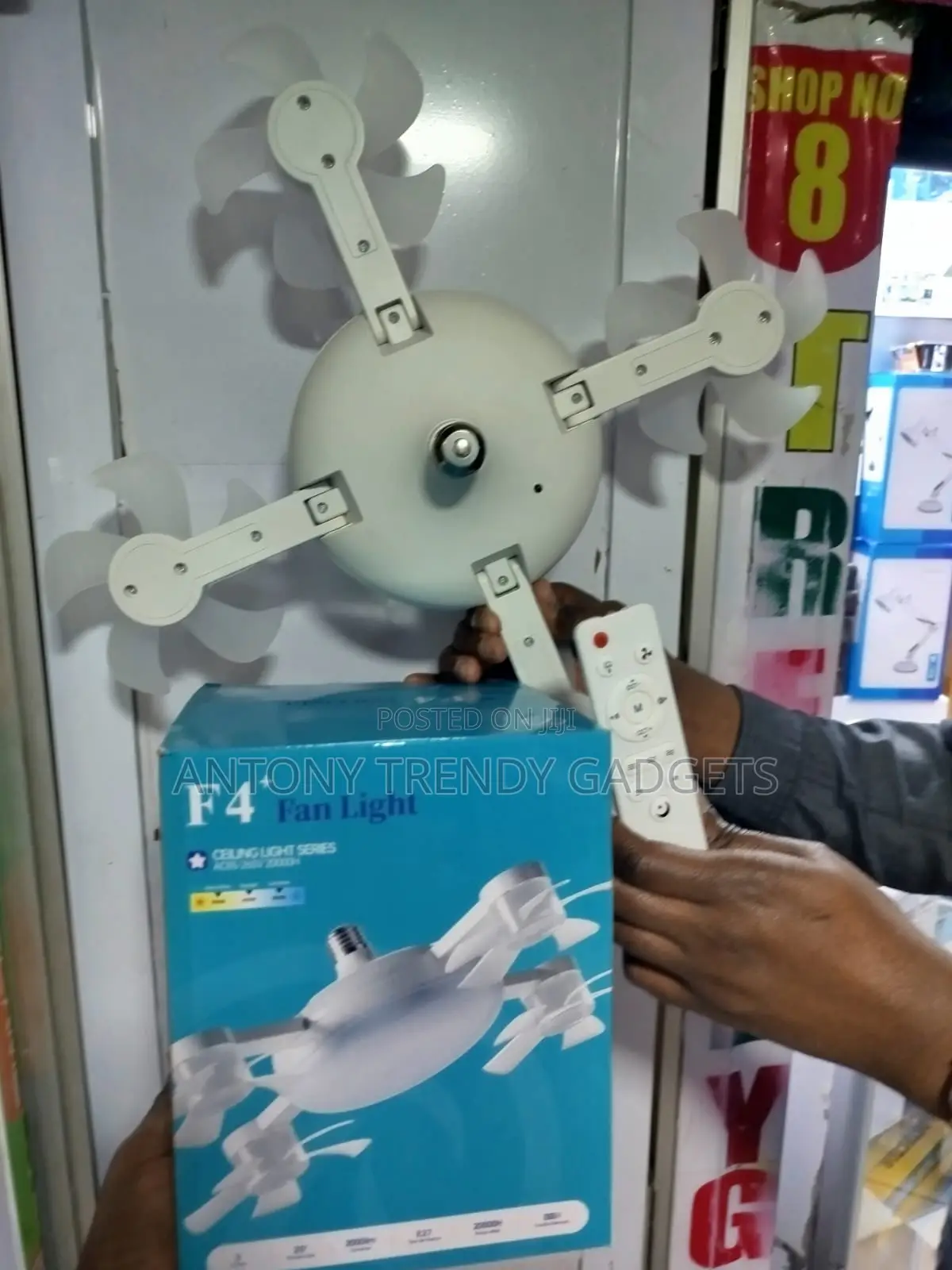 F4 Led Ceiling Fan Light With Remote Control