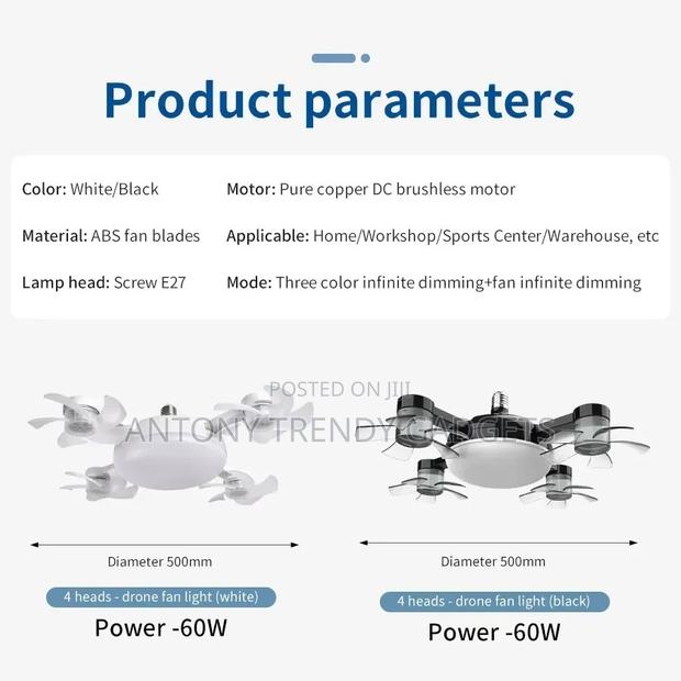 Silent Led Ceiling Fan Lamp For Home & Kitchen - main view