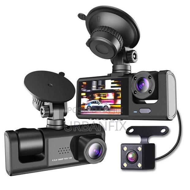 3 in 1 Full Hd 1080p Dash Camera With 3 Cameras Front, Inside and Rear