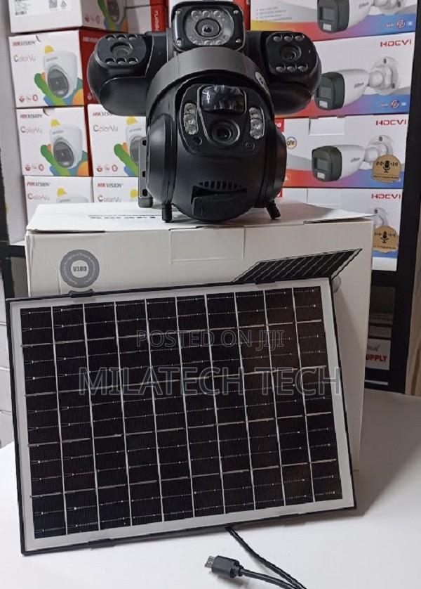 Triple Lens 4g Simcard Solar CCTV V380