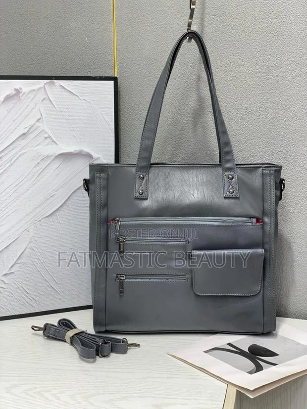 Grey Soft Leather Bag - main view