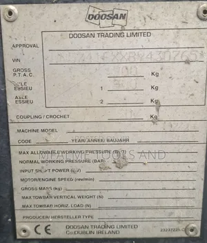 Compressor 2011 Doosan 741+ Yanmar 4 Cyl Diesel 140cfm Ex-Uk